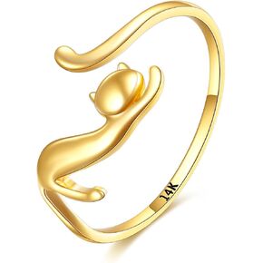 KECHO 14K Solid Gold Animal Open Rings for Women Adjustable Rings Jewelry in Kuwait