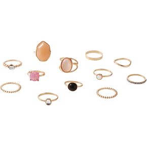 Rrdaily Boho Knuckle Ring Sets for Women,Gold Green Gem Stackable Rings Vintage Green Knuckle Gems Rings Good Luck Midi Finger Rings Aesthetic Statement Thumb Rings Set Jewelry Gifts in Saudi Arabia