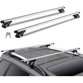 VEVOR Roof Rack Cross Bars, Universal Fit for Naked Roofs Without Raised Rails/Flush Rail/Black Moldings, 165 LBS Capacity, Lockable Heavy Duty Aluminum Crossbar Racks Roof Rail Rooftop Luggage Canoe in Kuwait