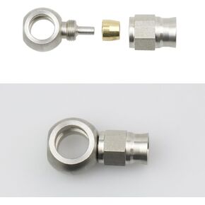 Stainless Steel 45 Degree Brake Hose End Fitting Banjo Eye Hole Diameter 10.2mm M10 to AN3 PTFE Brake Hose Line With Brass Olive in Kuwait