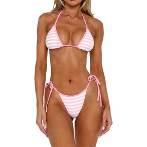 Alyweatry Women Two Piece String Bikini Set Floral Print Halter Side Tie Triangle Thong Swimsuits Bathing Suit in Kuwait