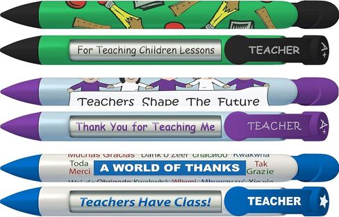 Greeting Pen "Teachers Shape the Future" #1 Teacher Pens with Rotating Messages, 6 Pen Set (36402) in Kuwait