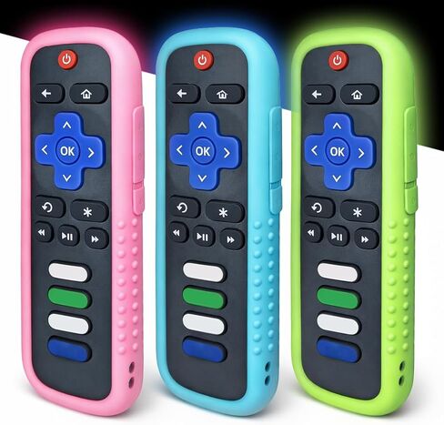 (3 Pack) Protective Cover Case Skin for Roku TV Remote - Glow in The Dark, Drop-Proof, Dust-Proof, Washable, Compatible with Most Models of Roku Voice Remote in Kuwait