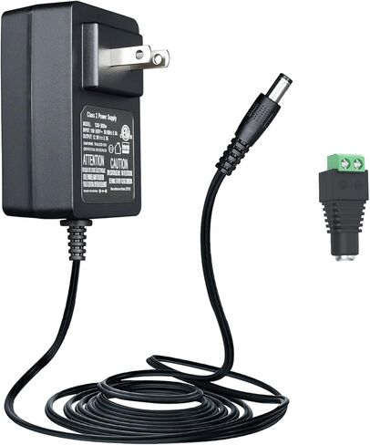 ANLINK 12V 3A 6ft Power Adapter, AC 100-240V to DC 12V 3A (3000mA) & 8-Way Power Splitter Cable for CCTV Security Camera/DVR/NVR/LED Strip Lights and More, ETL/FCC (6ft, 20AWG) in Kuwait