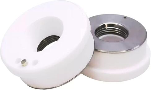 حلقات سيراميك فوهة بقطر 28 مم P0571-1051-00001 لرأس قطع ألياف الليزر، حلقة سيراميك لرأس ليزر الألياف بقطر 32 مم، أجزاء حامل فوهة رأس آلة القطع بالليزر (قطعة واحدة) in Kuwait