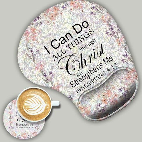 2 Pack Gaming Mouse Pad and Coaster,Ergonomic Mouse Pad with Wrist Support Gel,Non-Slip PU Base,Easy Typing Pain Relief Effect,Suitable for Office and Home (Cute Cow) in Kuwait