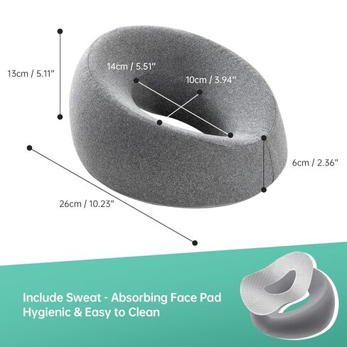 وسادة لأسفل الوجه - وسادة قابلة للذاكرة الرغوية في المعدة - وسادة أقطاب الوجه بعد جراحة العيون - مسند تدليك للسرير - ووسادة عرضة للراحة والشفاء المعاد تصورها in Kuwait