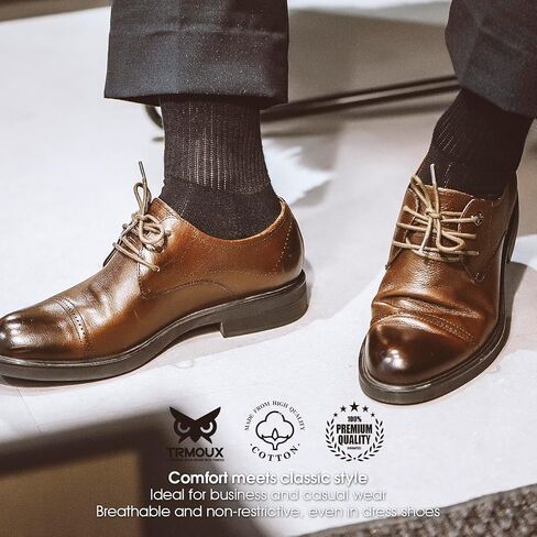 Diabetic Socks for Men & Women Extra Wide Non-Binding Super Soft Modal Blend Thin Black Neuropathy Crew Socks, Medium, 6-Pack in Kuwait