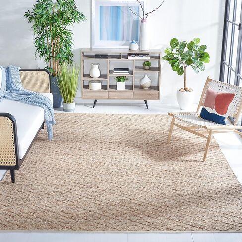 SAFAVIEH Natural Fiber Collection Runner Rug - 2'3" x 8', Natural, Natural Jute Design, Ideal for High Traffic Areas in Living Room, Bedroom (NFB601A) in Saudi Arabia