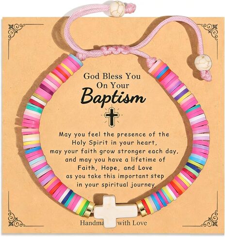 First Communion Gifts for Girls, Catholic Cross Bracelet First Holy Communion Decorations Baptism Confirmation Gifts for Daughter Granddaughter Niece Goddaughter in Kuwait