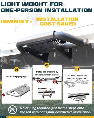 EZ Side Steps Running Boards Fit for 2015-2025 Ford F150 F-150 SuperCrew Cab 4-Doors & 2017-2025 Ford F250 F350 Super Duty Crew Cab in Kuwait