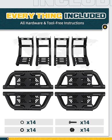 EZ Side Steps Running Boards Fit for 2015-2025 Ford F150 F-150 SuperCrew Cab 4-Doors & 2017-2025 Ford F250 F350 Super Duty Crew Cab in Kuwait