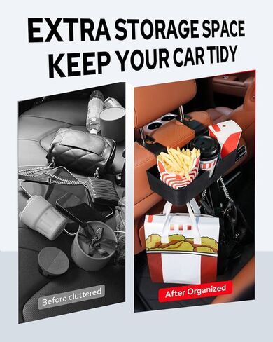 Benlari Car Headrest Backseat Organizer with 3.7" Cup Holder - 3 in 1 Seat Back Organizer Headrest Hooks, Multifunctional Storage for Car Backseat Travel Accessories (2pcs) in Kuwait