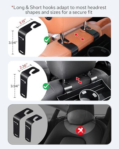 Benlari Car Headrest Backseat Organizer with 3.7" Cup Holder - 3 in 1 Seat Back Organizer Headrest Hooks, Multifunctional Storage for Car Backseat Travel Accessories (2pcs) in Kuwait