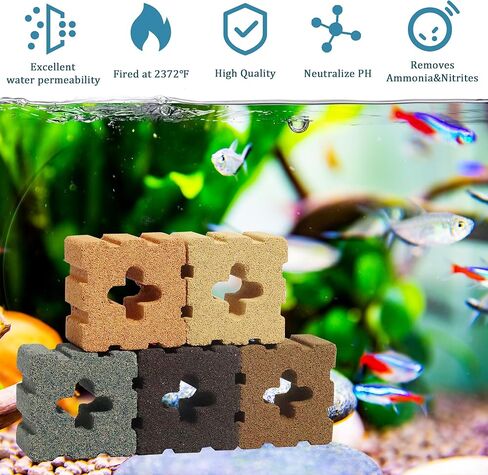Shigatsu 15 حزمة من وسائل الإعلام السيراميك السيراميك السيراميك ، كتل مرشح السيراميك المائية للمياه المالحة ودبابة أسماك بركة المياه العذبة in Kuwait