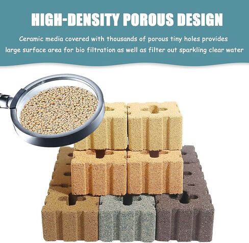 Shigatsu 15 حزمة من وسائل الإعلام السيراميك السيراميك السيراميك ، كتل مرشح السيراميك المائية للمياه المالحة ودبابة أسماك بركة المياه العذبة in Kuwait