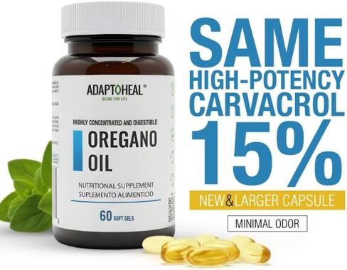 Oregano Oil, 60 Softgel – Immune and Intestinal Support Supplement for Healthy Digestive – Formulated with Extra Virgin Olive Oil – Plant Based, Vegan and Non-GMO in Kuwait