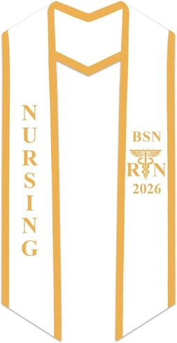CLERKMANS Nursing BSN RN Stole for Graduation in Saudi Arabia