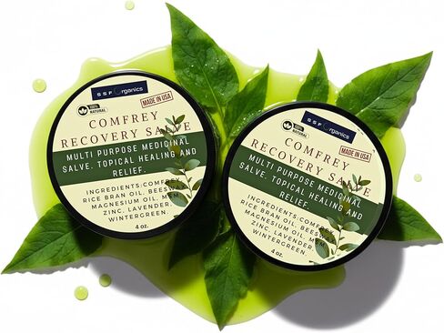 Organic Comfrey Salve for Bone Healing - Super Concentrated All Purpose Medicinal Plant Based Herbal Salve - for Joint/Muscle Therapy and Skin Conditions. (4oz.) in Saudi Arabia
