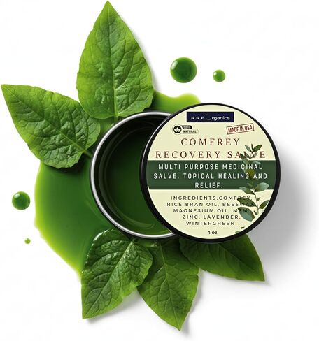 Organic Comfrey Salve for Bone Healing - Super Concentrated All Purpose Medicinal Plant Based Herbal Salve - for Joint/Muscle Therapy and Skin Conditions. (4oz.) in Kuwait