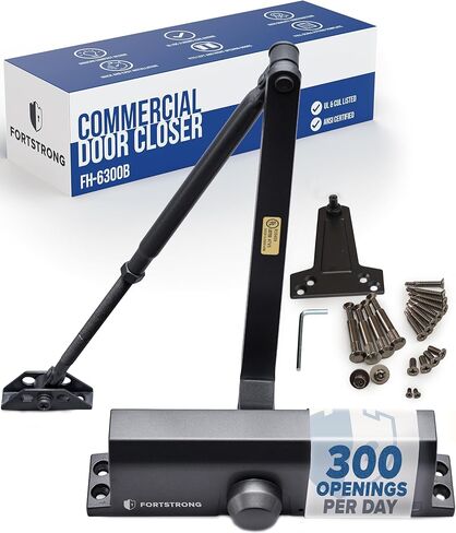 FORTSTRONG باب تجاري أقرب (أسود) - باب أوتوماتيكي أقرب - UL المدرجة الصف 1 ADA إغلاق الأبواب الهيدروليكية المعتمدة - FS-6300B in Kuwait
