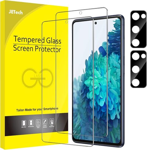 JETech Screen Protector for Samsung Galaxy S21 FE 5G with Camera Lens Protector, Easy Installation Tool, Tempered Glass Film, Fingerprint ID Compatible, 2-Pack Each in Saudi Arabia