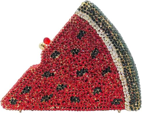 Women Novelty Pizza Shaped Rhinestone Evening Bag Funny Pizza Crystal Clutch Purse Diamonds Handbag for Party Prom in Kuwait