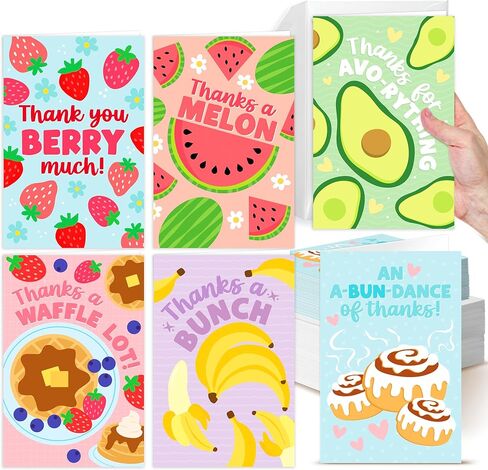 Hadley Designs 24 Funny Thank You Cards with Occants Bulk - Graduation شكرًا لك ملاحظات مع مجموعة الأظرف ، وبطاقات امتنان الزفاف ، وبطاقة تقدير المعلم ، والبطاقات الملونة مع Envelope in Saudi Arabia