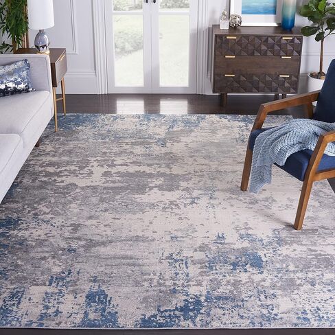 Safavieh INV481F-28 Invista Collection INV481F Grey and Blue (2' x 8') Runner in Saudi Arabia