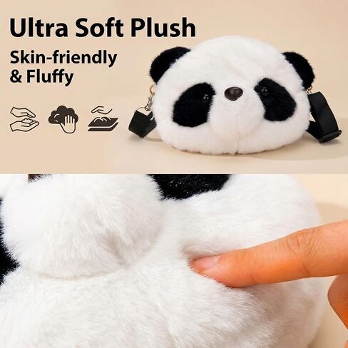 Kawaii Panda Head Plush Bag Crossbody Wallet Shoulder Bag Coin Pouch Accessories Money Bag for Students Teens Girls Boys (Panada) in Kuwait