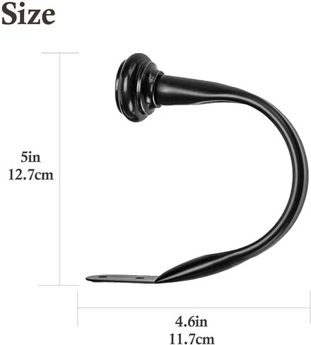 Silver Nickel Curtain Tiebacks - Modern Wall-Mounted Holdbacks, Durable Curtain Hooks for Drapes & Window Treatments, Elegant Curtain Holders for Wall,2 Pack in Kuwait