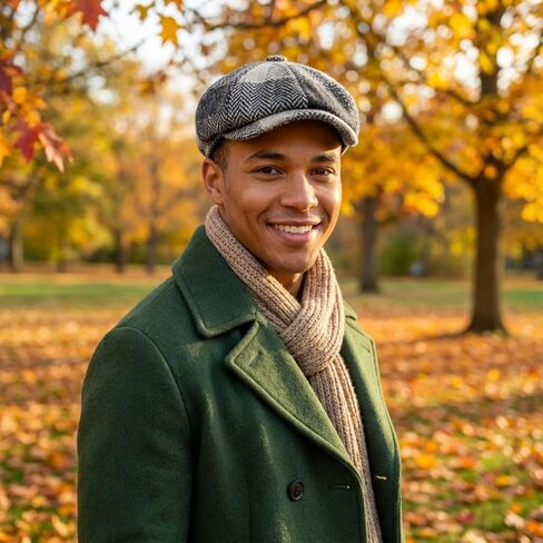 Women Newsboy Cap, Vintage Winter Warm Cabbie Beret Hat 8 Panel Herringbone Tweed Gatsby Ivy Painter Cap, 55-59cm in Kuwait