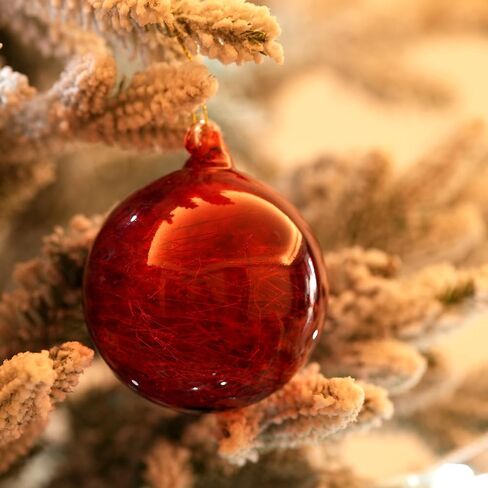 زينة عيد الميلاد من الزجاج المنفوخ الشفاف (مجموعة من 12)، زينة من الزجاج الثلجي، زينة عيد الميلاد من الزجاج الكريستالي المنفوخ يدويًا in Saudi Arabia