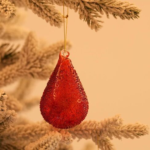 زينة عيد الميلاد من الزجاج المنفوخ الشفاف (مجموعة من 12)، زينة من الزجاج الثلجي، زينة عيد الميلاد من الزجاج الكريستالي المنفوخ يدويًا in Saudi Arabia