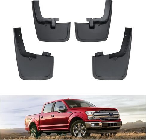 Kiwi Master Mud اللوحات الطينية لعام 2015-2020 Ford F-150 Associory حراس الوحل الأمامي والخلفي (مع Fender Flares فقط) ، غير الحفر in Kuwait