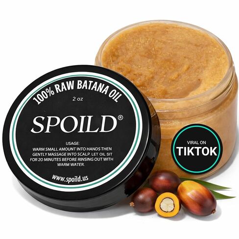 SPOILD Raw Batana Oil for Hair Growth - Sourced from Honduras, Dr. Sebi Approved, Unrefined & 100% Organic - Prevents Hair Loss, Strengthens Hair 2oz in Kuwait