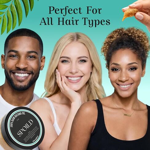SPOILD Raw Batana Oil for Hair Growth - Sourced from Honduras, Dr. Sebi Approved, Unrefined & 100% Organic - Prevents Hair Loss, Strengthens Hair 2oz in Kuwait