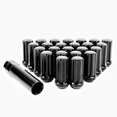 Set of 24, M14X2.0 Lug Nuts 2'' Spline Wheel Lug Nuts Fits 2003-14 Expedition Lincoln Navigator 2004-14 F150, Conical Bulge Seat, Closed End W/ 1 Socket Key in Kuwait