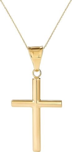 Amanda Rose Collection Petite 10K Yellow Gold Cross Pendant Charm- No Chain |Real 10K Gold Cross Charm in Saudi Arabia
