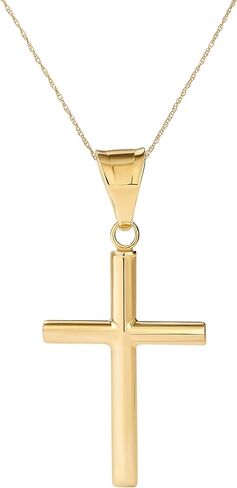 Amanda Rose Collection Petite 10K Yellow Gold Cross Pendant Charm- No Chain |Real 10K Gold Cross Charm in Saudi Arabia