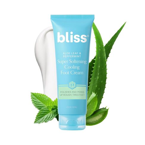 Bliss - Aloe Leaf & Peppermint Foot Cream | Super Softening AHA Exfoliating Cooling Cream | Exfoliator & Moisturizer | Vegan | Cruelty Free | Paraben Free | 4.0 fl. oz. in Kuwait
