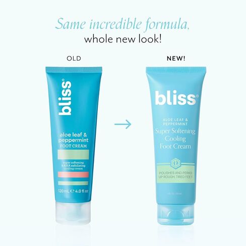 Bliss - Aloe Leaf & Peppermint Foot Cream | Super Softening AHA Exfoliating Cooling Cream | Exfoliator & Moisturizer | Vegan | Cruelty Free | Paraben Free | 4.0 fl. oz. in Kuwait