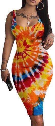 Nimsruc Women Casual Sexy Tank Top Bodycon Dress Summer Pencil Sleeveless Basic Midi Club Dresses in Saudi Arabia