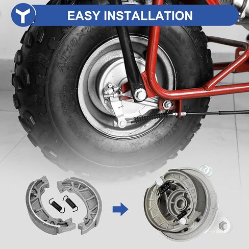 YOXUFA Mini Bike Brake Kit Drum Brake Cover Assembly CG125 Brake Shoes Compatible with Coleman CT200U BT200X CT200UEX 196cc Hisun 200-3 200-7 Axis M200 Minibike Powersports Parts in Kuwait
