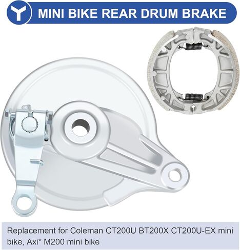 YOXUFA Mini Bike Brake Kit Drum Brake Cover Assembly CG125 Brake Shoes Compatible with Coleman CT200U BT200X CT200UEX 196cc Hisun 200-3 200-7 Axis M200 Minibike Powersports Parts in Kuwait