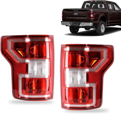 ضوء الذيل متوافق مع 2018-2020 Ford F150 الخلفية الخلفية الخلفية الخلفية السائق الأيسر واليمين وجانب passenge استبدال JL3Z13405H JL3Z13404H in Kuwait