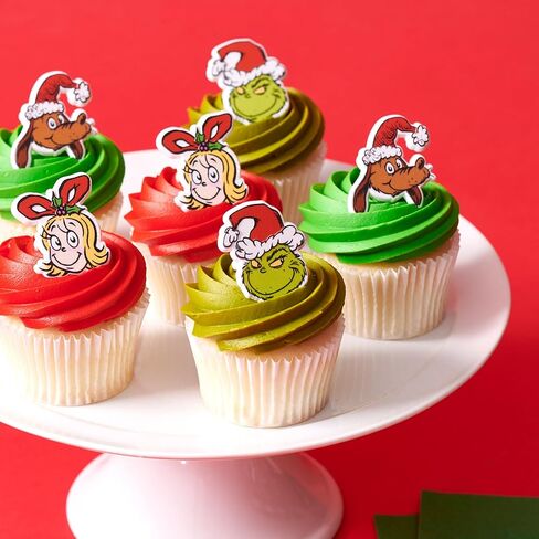 DecoPac How The Grinch Stole Christmas! Rings, Cupcake Decorations With Cindy Lou Who, The Grinch, Max, Christmas Cake Toppers, Food Safe Festive Cupcake Toppers – 24 Pack in Saudi Arabia