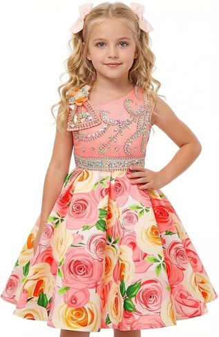 Handmade Rhinestones Beaded Dresses Pageant Prom Dresses Birthday Party Tutu Ball Gowns in Saudi Arabia