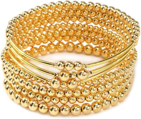 14K Gold Plated Pearl Beaded Cross Bracelets Stack Set for Women,Stretch Boho Colorful Christian Beads Ball Jewelry Friendship Summer Trendy Gift in Saudi Arabia