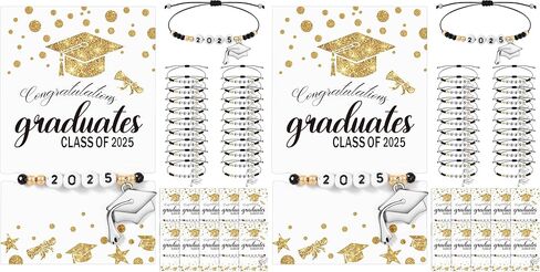 20 Pcs Graduation Gifts for Her Him Class of 2025 Graduation Bracelet Bulk with Cap Pendant Congratulations Card, Adjustable in Saudi Arabia